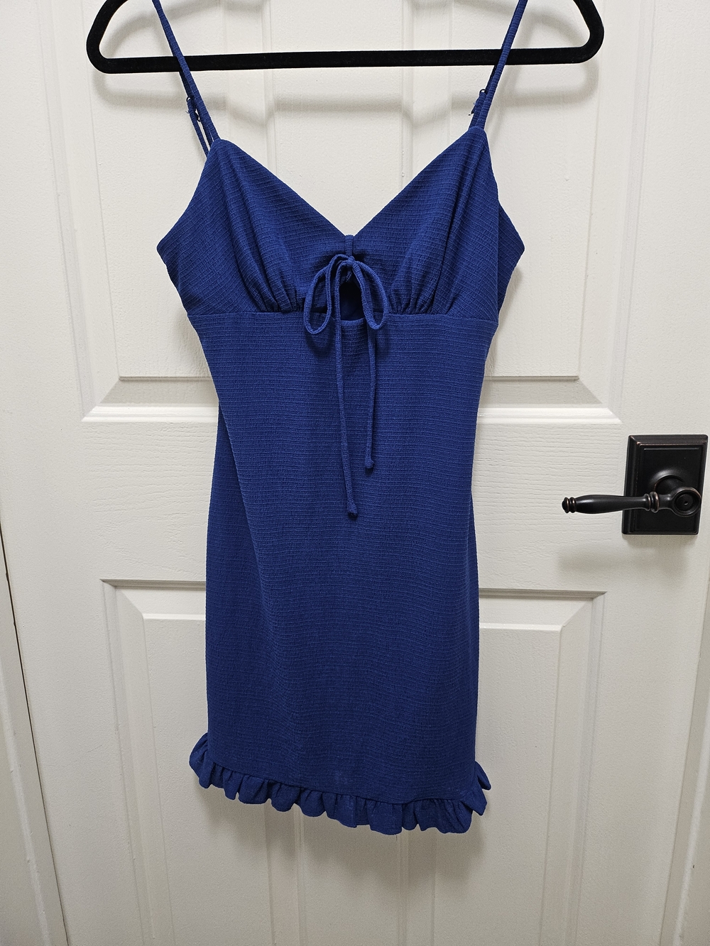 City Studio Cobalt Blue Tie-Front Spagetti Strap Dress Size S.